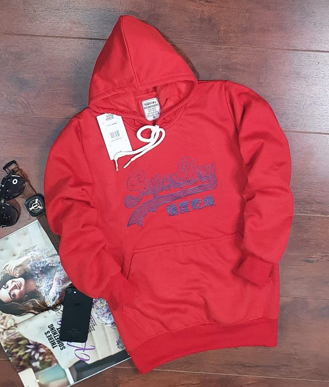 Hoodie for Men & Women – Unisex Printed Hoodie, Red Casual Hooded Sweatshirt