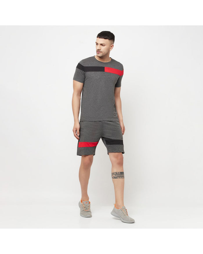 Stripes Knee Length Shorts & Stripes Half Sleeve T-shirts For Men's