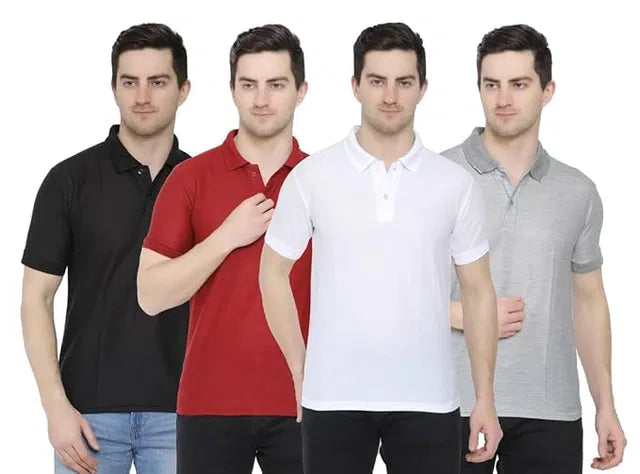Cotton men's Polo T-Shirt (Pack of 4)